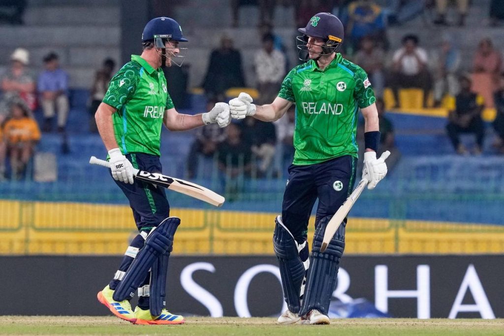 Ireland batter hits six during Ireland vs Oman 22nd Match Group B 2026 at Sinhalese Sports Club Colombo