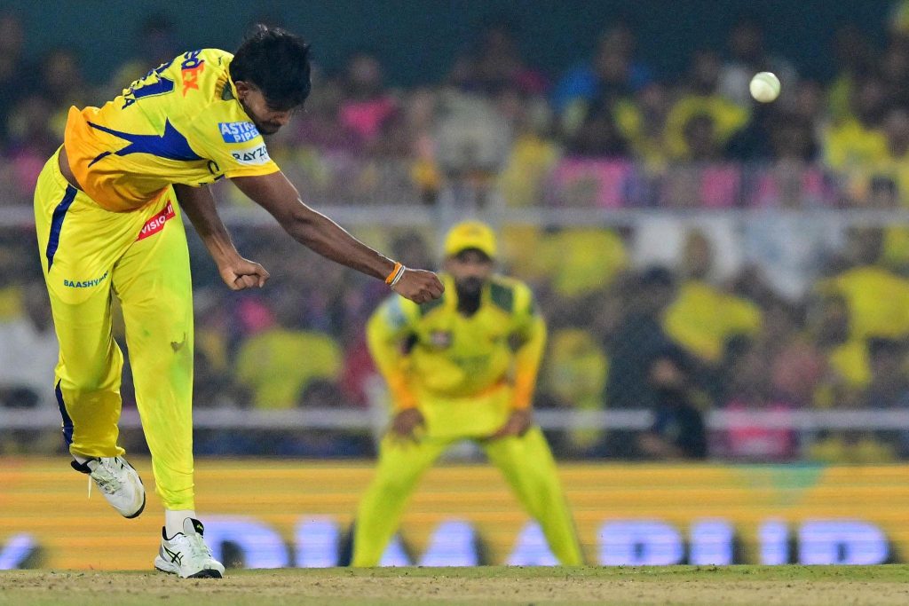 CSK vs RR match action at Barsapara Stadium Guwahati
